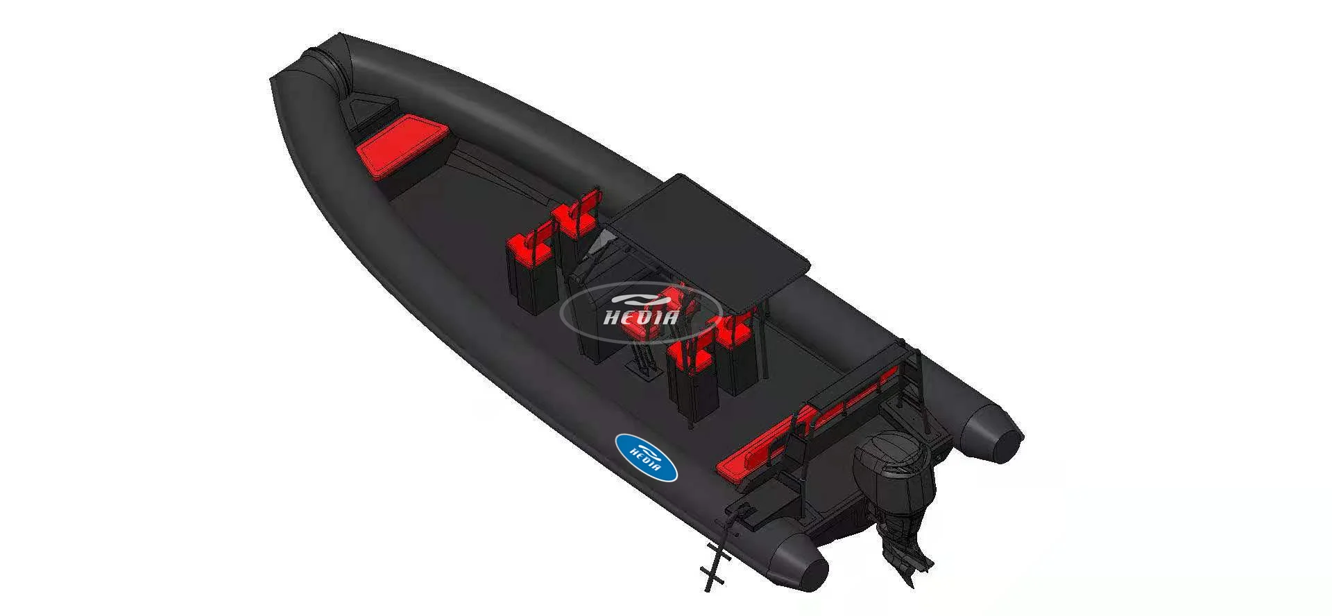 luxury yacht 25 foot 760cm inflatable aluminum rib boat made in China