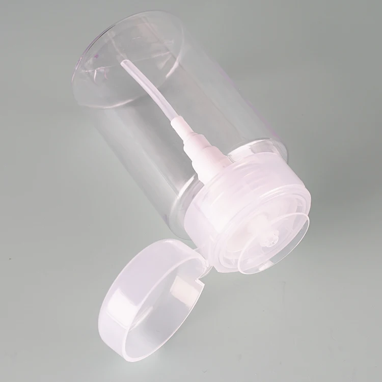 Luxury Empty 100ml 150ml 200ml 300ml Skin Toner Plastic Bottle Empty Push Down Eye Makeup Nail Polish Remover Pump Bottle