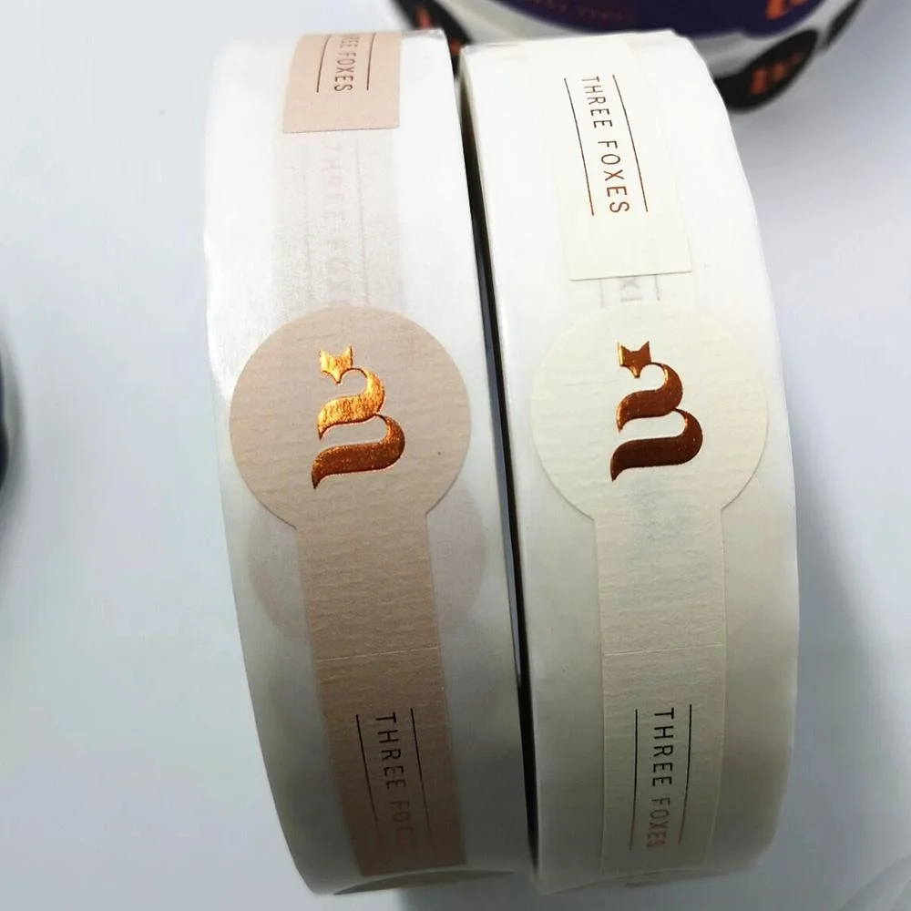 Custom  Conqueror Paper Gold and Copper Foil Emboss CMYK Print Wine Bottle  Labels