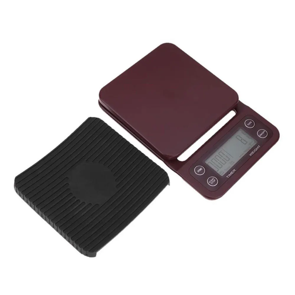 High-precision Electronic Coffee Scale with Waterproof Pad LED Display USB Timing Professional Home Coffee Accessories 3kg/0.1g