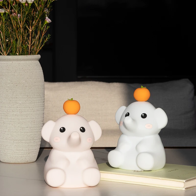 ICARER FAMILY Silicone Elephant Shape Night Light for Room Use