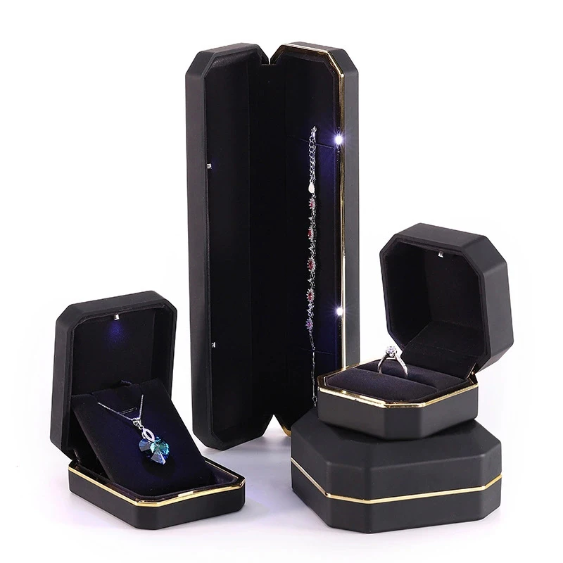 Оптовая продажа, светодиодный высококачественный эко-пластиковый анис в форме звезды, расширенное кольцо с бриллиантами, ожерелье, шкатулки для ювелирных изделий для прилавка