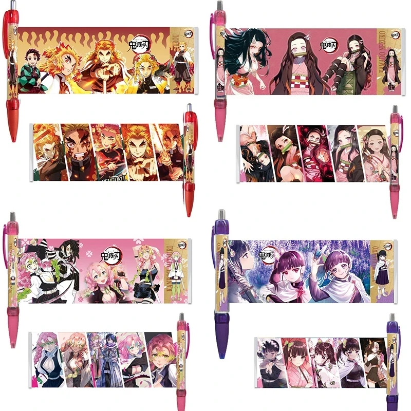XM 66 Styles 12PCS/SET Anime Jojos Chainsaw Man Demon Slayer Genshin Impact My Hero Academia SPY FAMILY Ballpoint Pen Press Pens