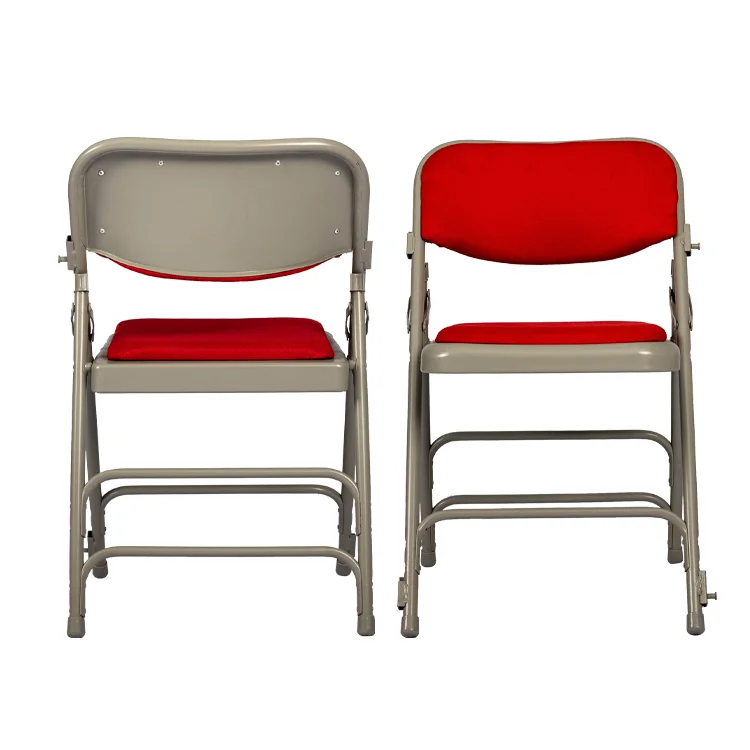 Outdoor Red Padded Wedding Banquet Foldable Plastic Resin Folding Chairs for Events