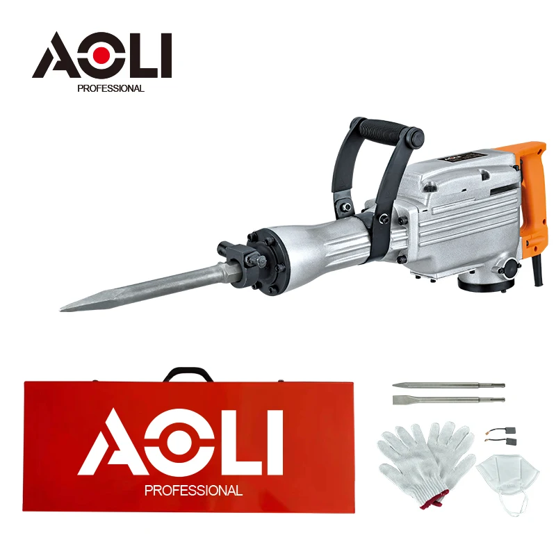 
AOLI Hot sale 65A Hand Electric Demolition Breaker hammer 1500W high quality breaker prices concrete breaker 