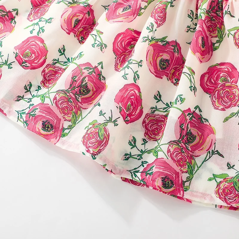 Summer Toddler Girls Dress Kids Clothing Flower Girl Dress Kids Birthday Girl Dress Print Cute Children Short Sleeve Sleeveless