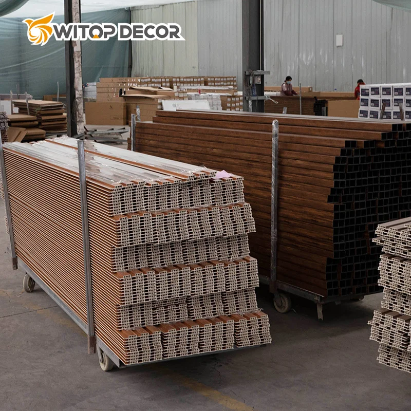 Modern Style Wood Plastic Composite Material Tv Feature Wall Design