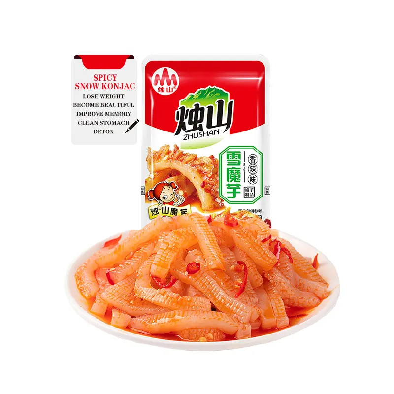 High-quality healthy low fat low calorie konjac food halal vegetarian konjac spicy strips 500g reduced fat spicy konjac snacks