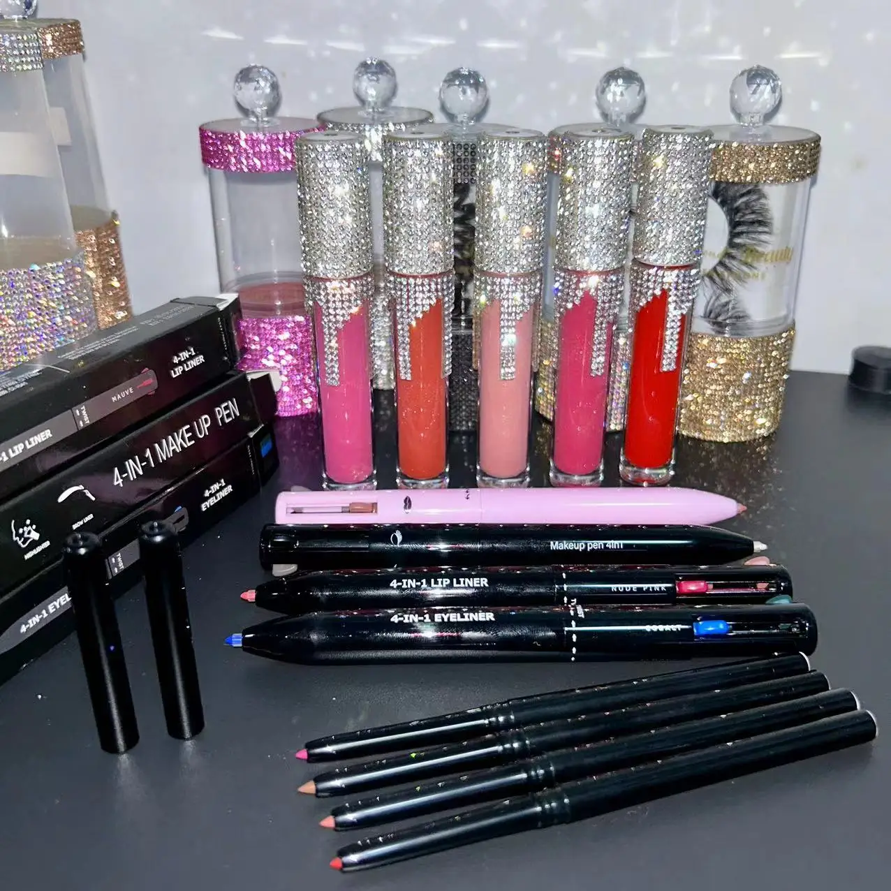 Makeup Tools Waterproof  Private Label  Lip Liner Pencil  4 in 1 Eyeliner Custom Logo