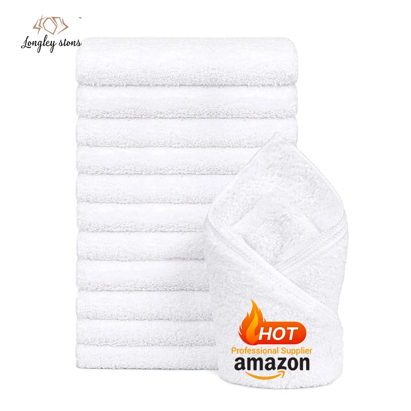 Premium Quality Highly Absorbent  Soft Multi Purpose White Hand Towels  100% cotton Washcloths Set handkerchief