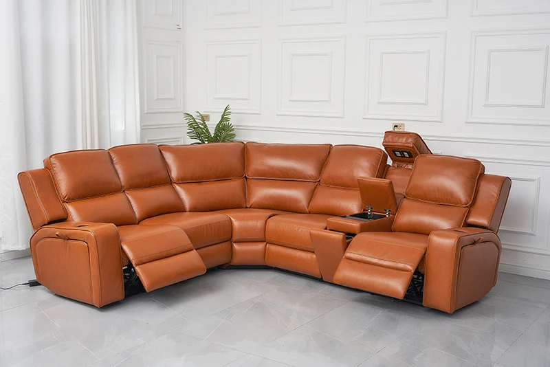 Air Leather Power Sofa Reclinable L Shape Sectional Couch Corner Sofa Luxury Sofa Sets for Living Room
