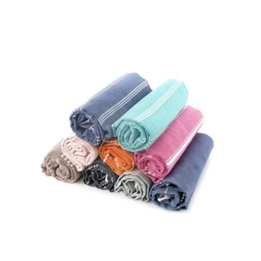 Wearable Towel Blanket Turkish Peshtemals Beach Towels Bulk Pestemal 100% Cotton Fabric Logo Custom Print Sand Proof Gym