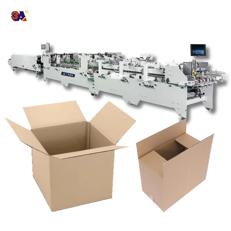 CQT1300 Automatic high-speed folder gluer  corrugated box / card box dual-purpose type box folding gluing machine