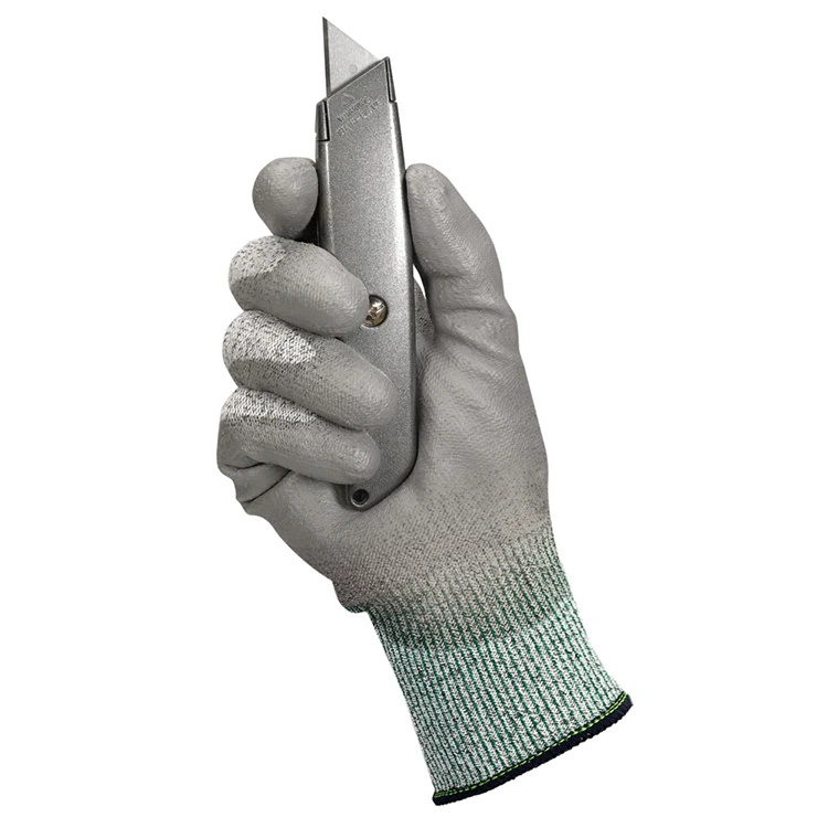Anticut HPPE Glass Handling Proof PU Coated Anti Cut Gloves Level 5 Cut Resistant Glove Work Safety Anti-cut Gloves Construction