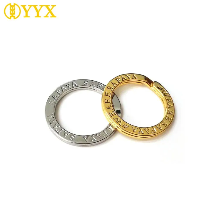 Colorful Flat Key Chain Ring Custom Logo Metal Split Ring For Keychain