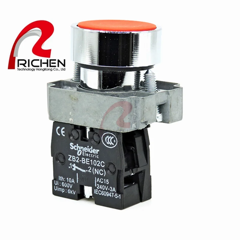 Зеленая светодиодная сигнальная лампа XB2BA65C, В переменного тока, VB4LC, красный, 24 В, в