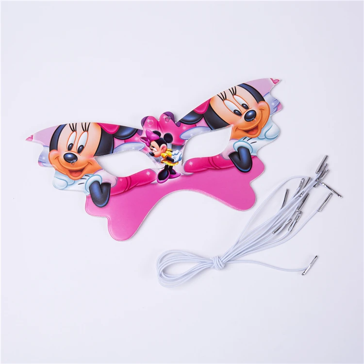 Cartoon Minnie Theme Kid Birthday Party Supplies Paper Plates Cups Straws Kids Girl Mouse Birthday Party Disposable Tableware