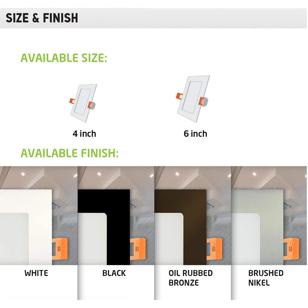 fast shipping ETL recessed led slim square ceiling panel light 4inch 6inch CCT tunable spot light