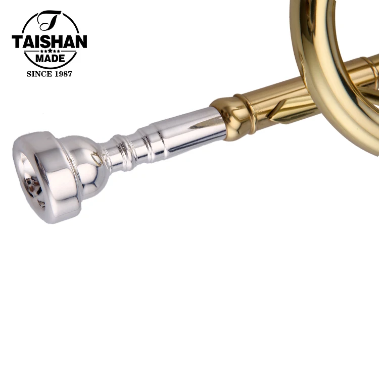 Professional Gold Lacquer 3 Piston Bb Key Bass Trumpet With Case