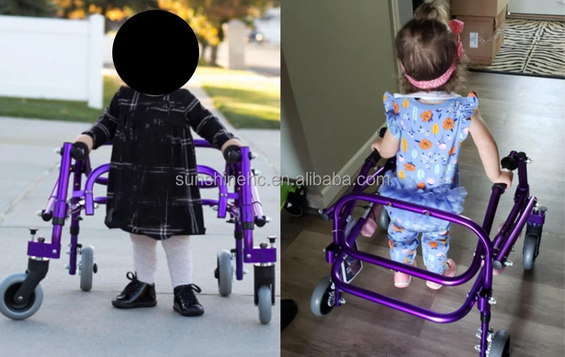Aluminum Walker Children Folding Pediatric Walker Child Wheel Walker WA220