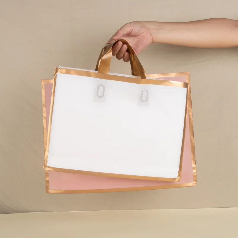 Custom plastic handle shopping bag reusable clothing shoes packaging hdpe single layer plastic carrier bags with your own logo