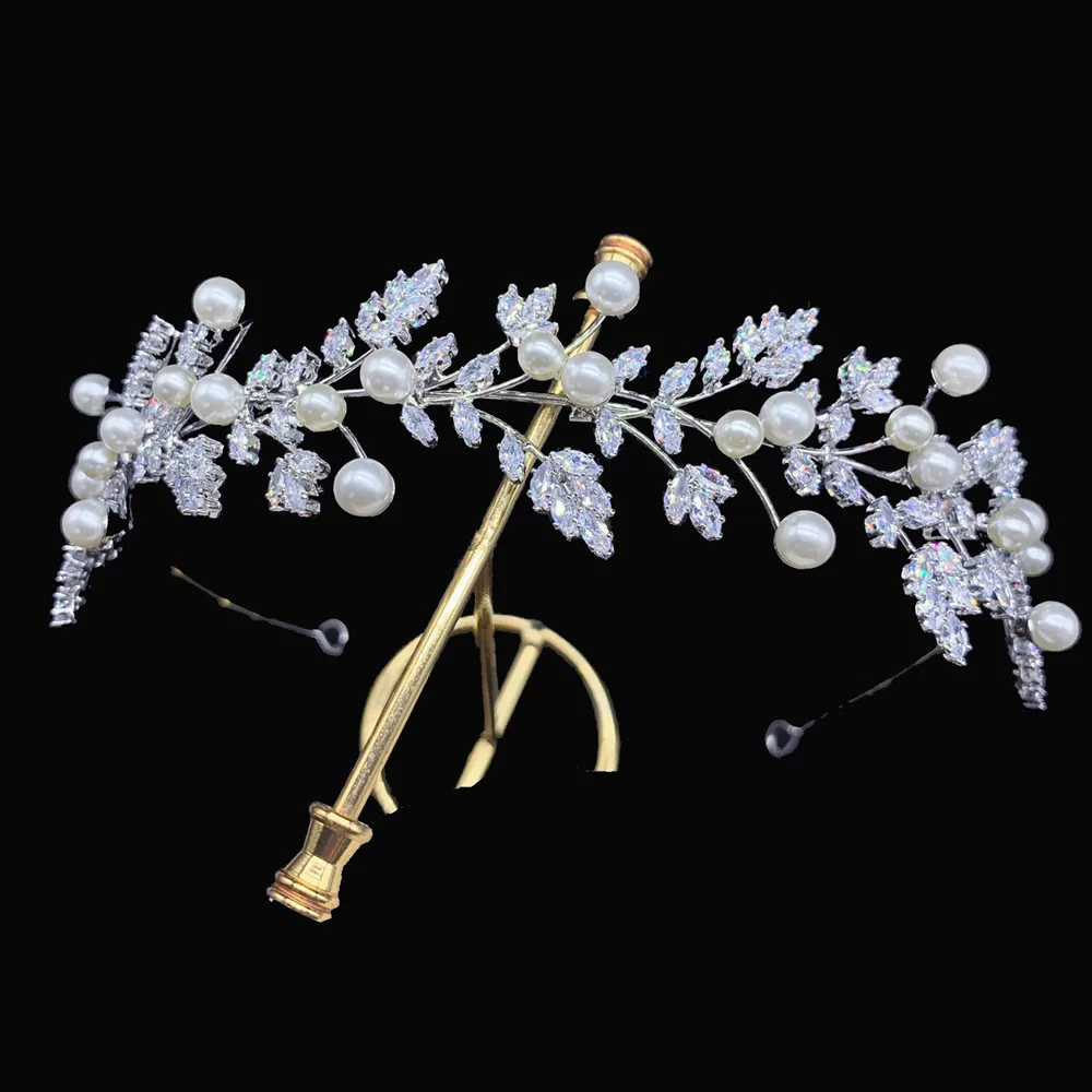 RE4136 Luxury Wedding Bridal Tiara Crown CZ Cubic Zirconia  Party Hair Accessories