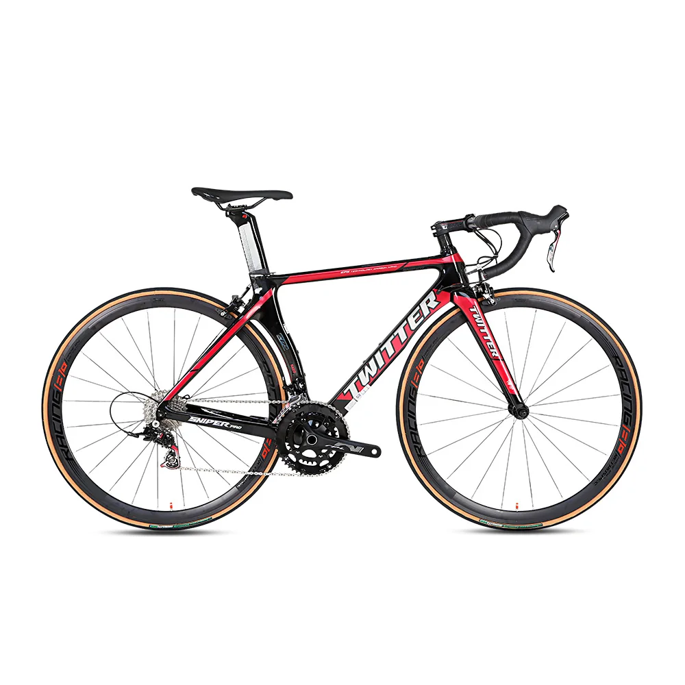 Chinese twitter 700C road bike with carbon fiber aero frame 22 speed groupset complete carbon racing road bike
