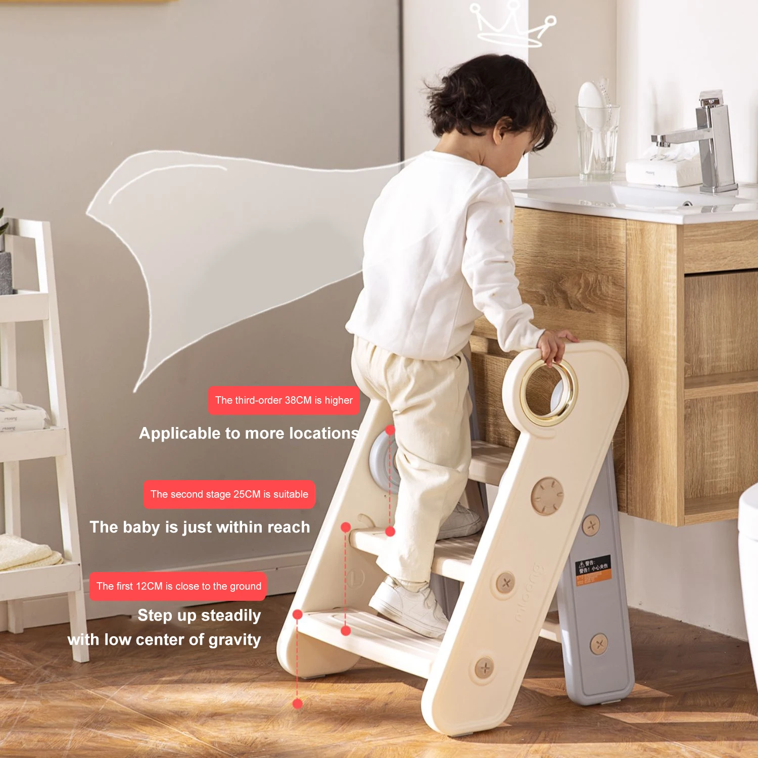 Foldable Baby Step Stool Kitchen Small Step Ladder Bathroom Folding Stools