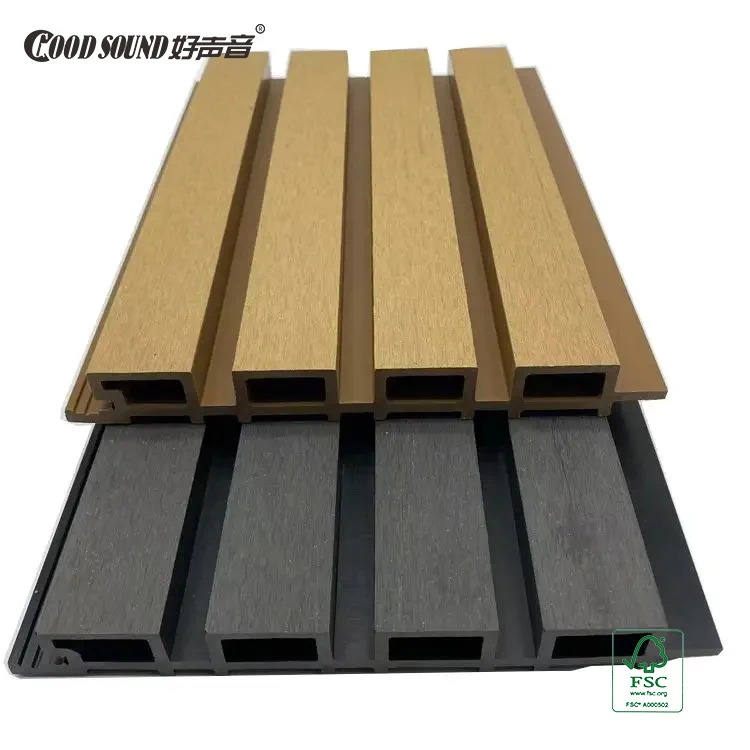 GoodSound Wooden Grain Lamin Waterproof Outdoor Fluted Wpc Indoor Wall Panel For External Cladding 590*2900Mm