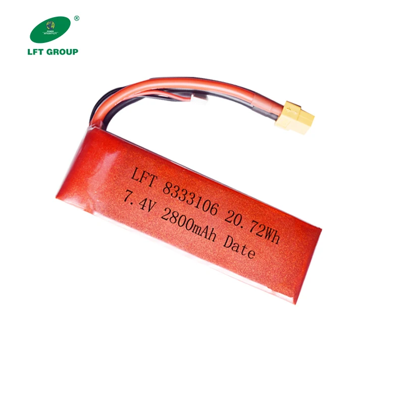 Best price rechargeable RC helicopter lipo battery 8333106 7.4v 2800mah for for UDI 902 002 Huanqi 961 962 RC boats spare part
