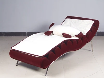 Home Furniture Stainless Frame Velvet Fabric Single Leisure Sofa Lounge Adjustable Head Fabric Sex Sofa Bed