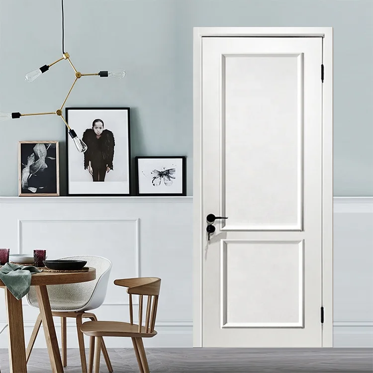 CBMmart Modern Houses Room Interior White Wood Door Lacquer Pre-hung Bedroom Doors