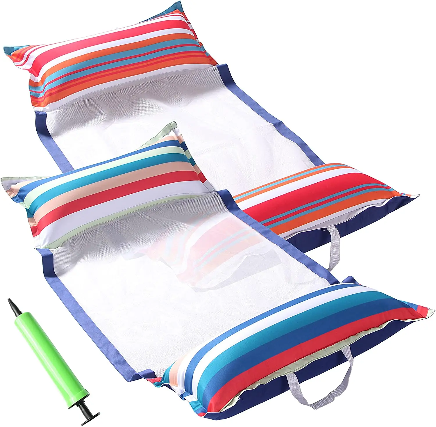 2022 New design Fabric Pool Hammock Floats chair 2 Pack Inflatable Water Hammocks inflatable Pool Float for adults (1600489081642)