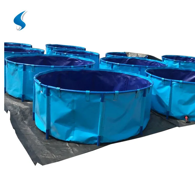 1000L to 20000L PVC Biofloc Ornament Fish Tank Foldable Small Fish Farm Tank