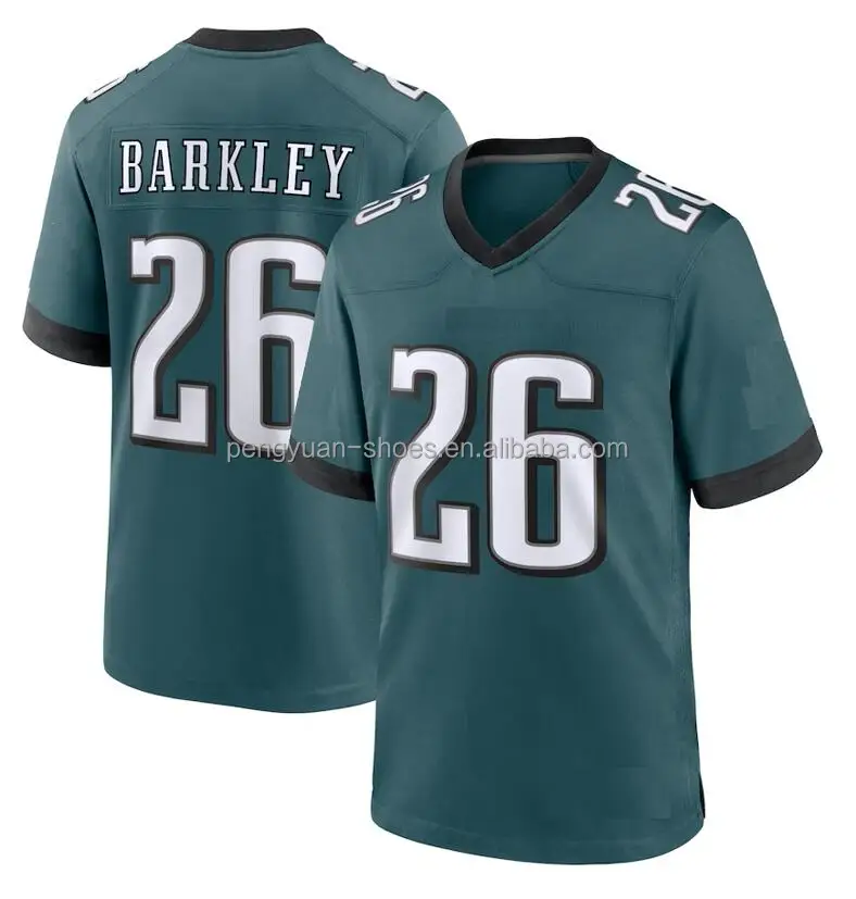 Лучшее качество #1 Jalen больно #26 Saquon Barkley #62 Jason Kelce #6 DeVonta Smith сшитый американский футбольный свитер