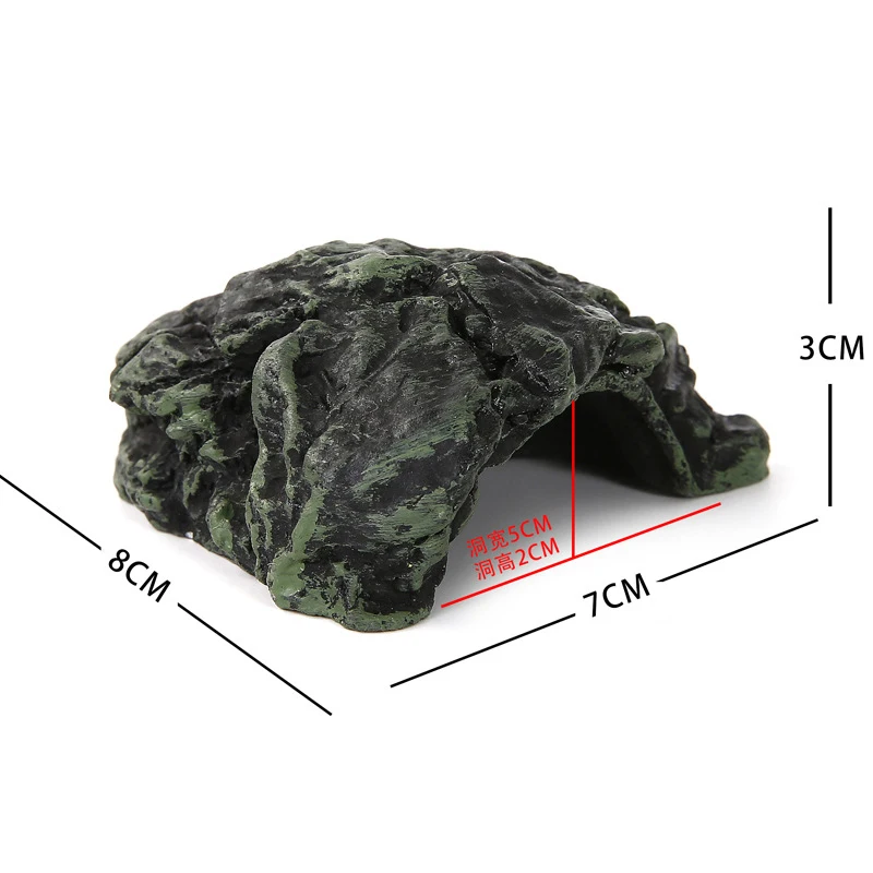 Reptile Turtle Rock Hide Ornament Rockery Hiding Decorative Climbing Terrace Tank Landscape Aquarium & Accessories Decoration