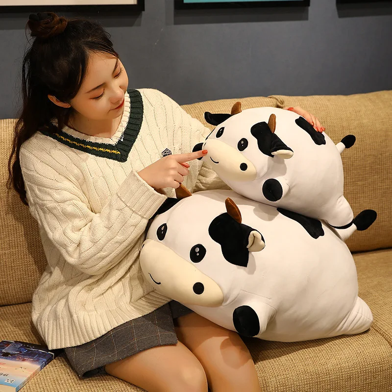 
35CM Cute Smart Baby Sleeping Plush Dairy Cows Cattle Stuffed Animals Soft Plush Cow Toys 