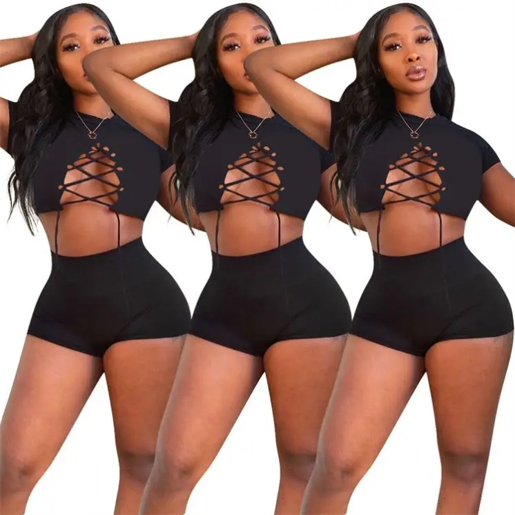 
hot sell New Trendy Women Pants Set 2021 Biker Short Set 2 Piece Set two piece skirt Amazon 