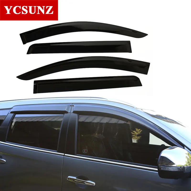 YCSUNZ Black Injection Door Visor Window deflector Weather shiled For Pajero sport  2016 2019  Mitsubishi Accessories
