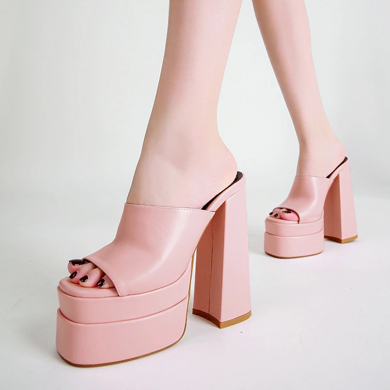 Summer Sandalias Comfortable Block Chunky 2025 Trendy Woman Platform Heels