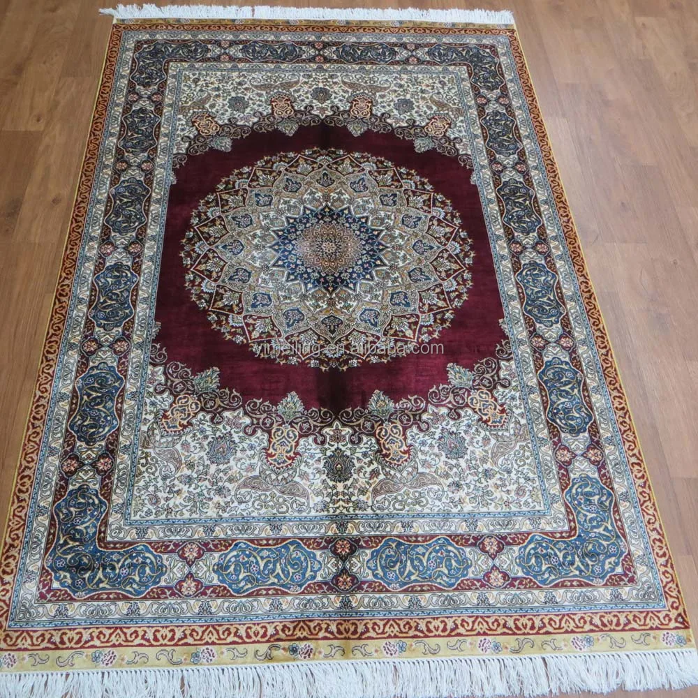 Red Medallion 4x6 Bedside Oriental Tapis Persian Handmade Carpets