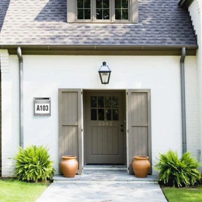 High quality stainless steel exterior wall house number solar lights for home security