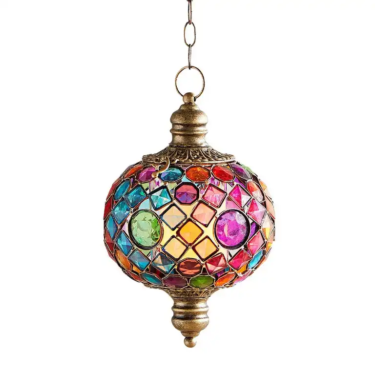 Hanging Moroccan Jewelled  Lantern Decorative Candle Holder