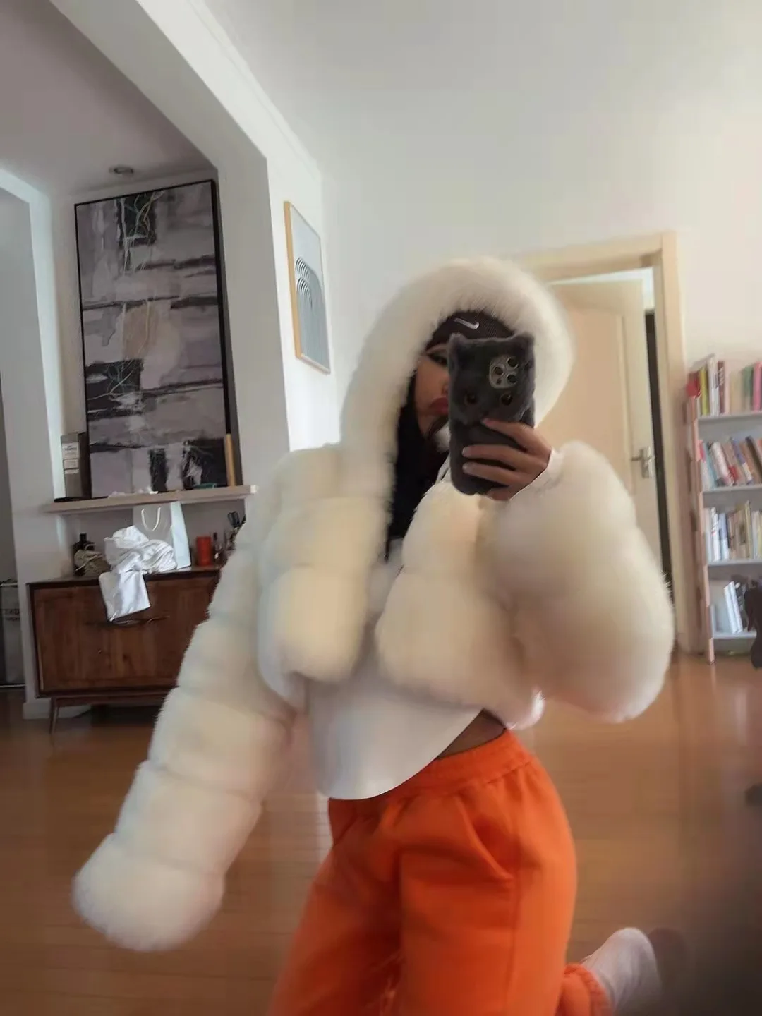 Cropped  abrigos para mujeres Women Faux Fox Fur Coat with Hood Fashion Short Style plus size womens vests & waistcoats for Lady