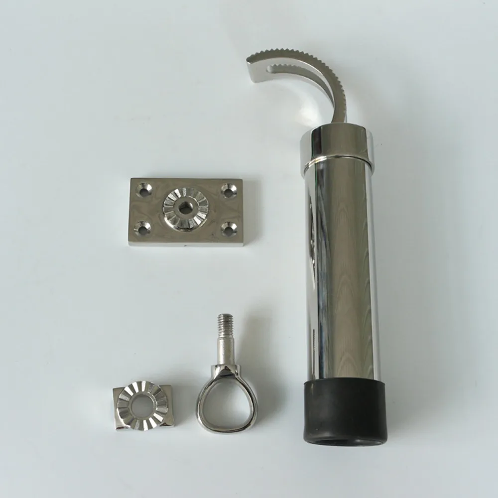 Custom adjustable stainless steel polishing stand boat fishing rod 360 holder silver