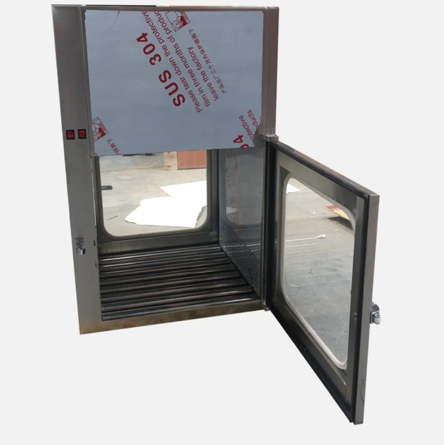 Ginee Medical Mechanical interlock pass box for operating theatre medical transfer box UV pass box
