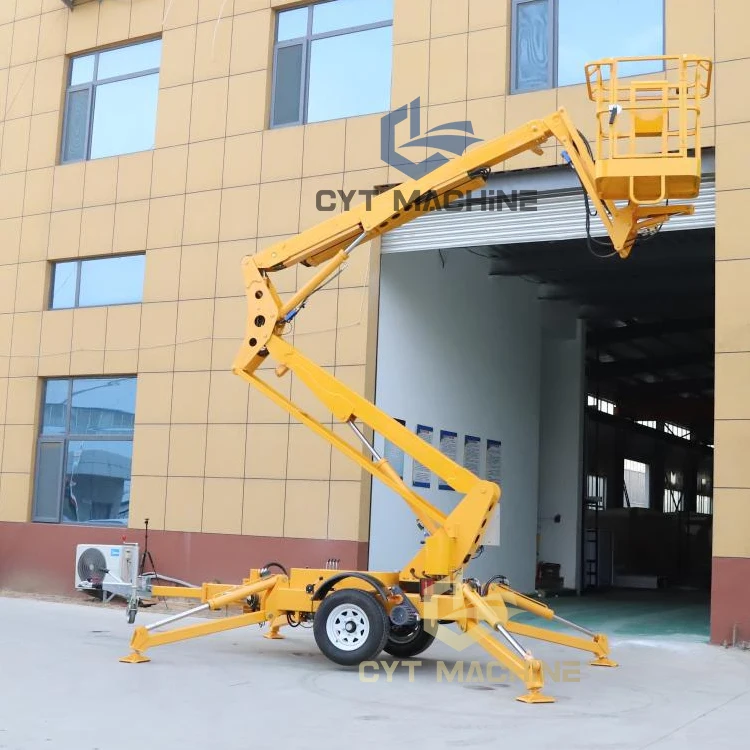 Hydraulic towable boom lift telescopic tralier lift for aerial work