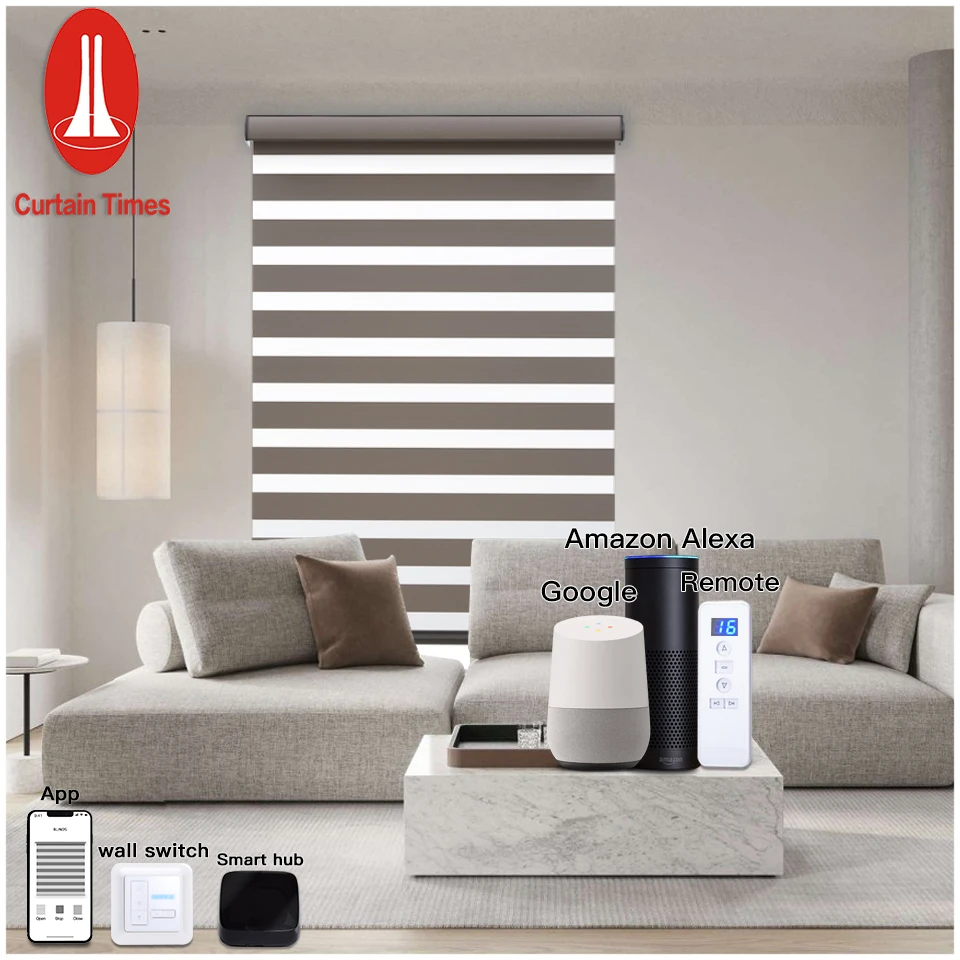 Fantastic battery control day and night automatic vision shades electric zebra blinds motorised shade zebra