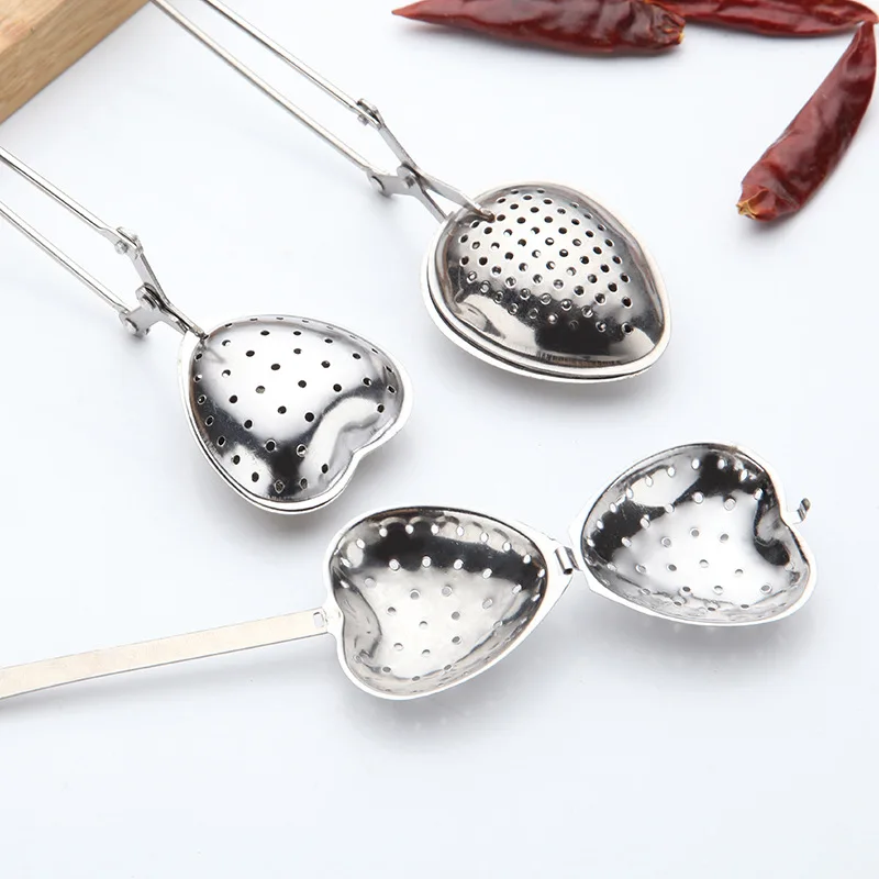 Gold/Rosegold Stainless Steel Loose Tea Leaves Infuser Tea Ball Strainer Heart/Shell Shape Custom Logo as Gift