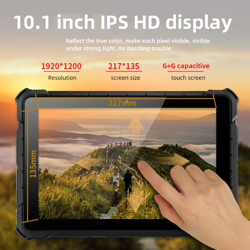 Waterproof IP67 Android Tablet 10.1 inch Tough Screen Linux 7.1 NFC Industrial Rugged PC With CE
